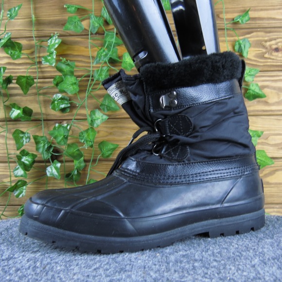 Duck Boots Women's Lace Up Black Winter Snow Boots Waterproof Size 9 - Picture 1 of 8